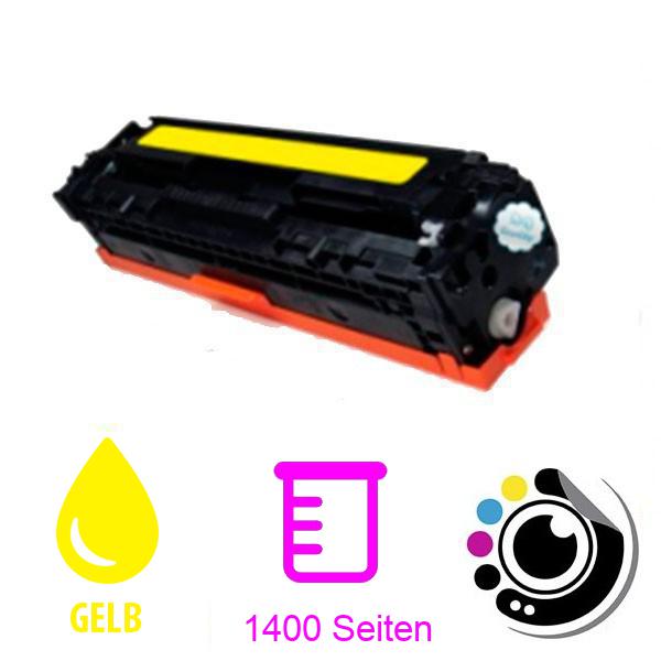 Tonerkartusche Kompatibel Tóner Compatible HP CB542A/CE322A/CF212X/CF212A GelbReemplaza 125A/128A/131X/131A